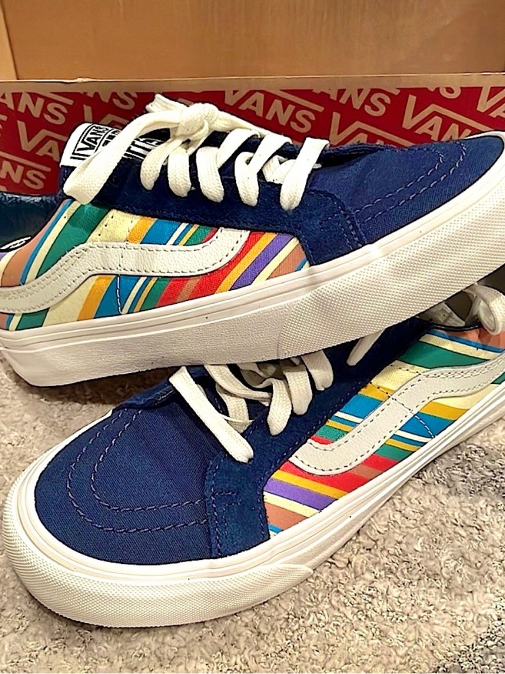 Vans Sk8 Canvas Sneakers with Retro Stripes